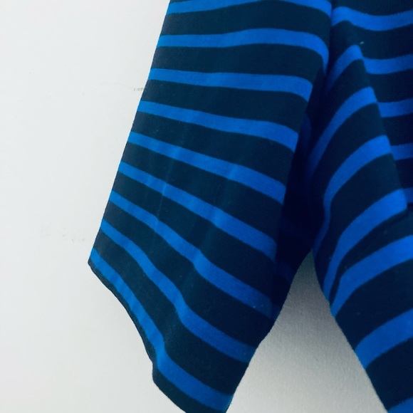 Striped black and blue casual dress. Size XL. Cotton spandex. - Picture 9 of 9